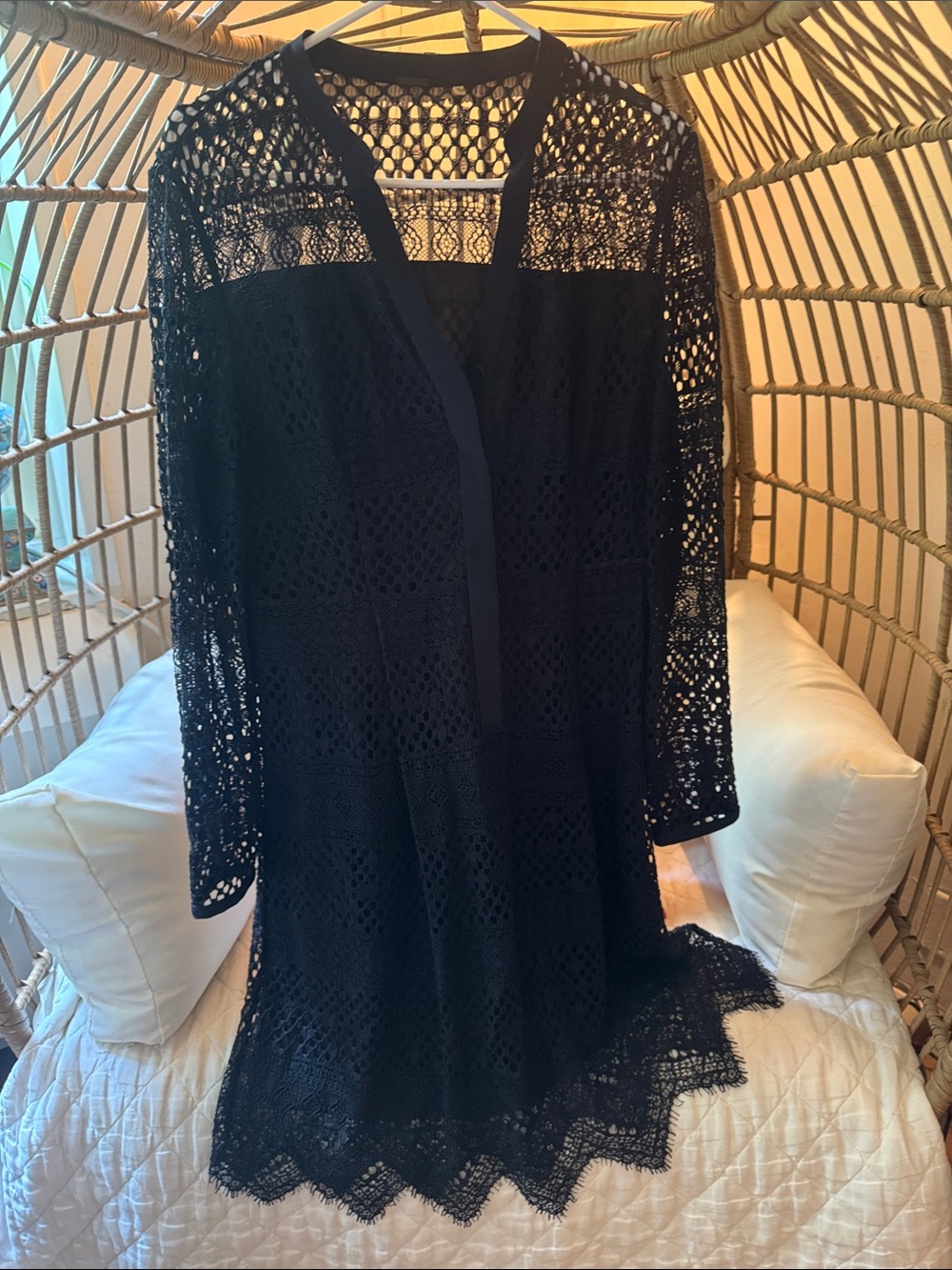 Black Crochet Dress